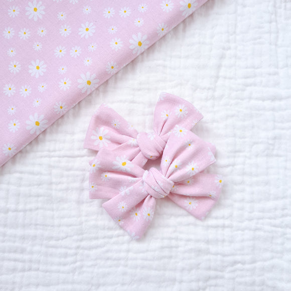 Stella Bow - Pink Daisy // Hair Ties