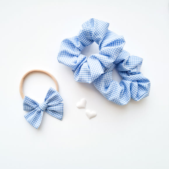Stella Bow - Gingham Blue // Clips