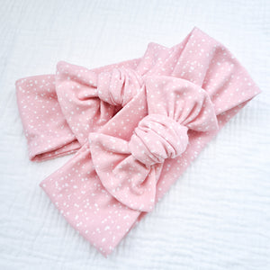Top Knot Headband - Pink Speckles