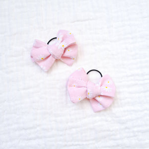 MINI Bows - Pink Daisy // Hair Ties