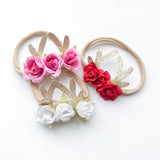 Floral Reindeer Headband or Clip (3 colours)